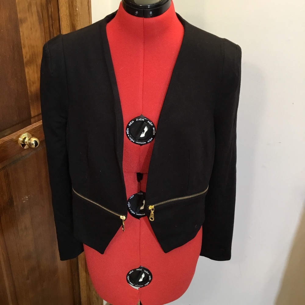 Philosophy blazer, size S, NWT, open front, zipper cuffs, medium padding,